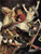 Fine Art Prints The War, Bocklin 16X21.25, artwork depicting apocalyptic scene with horse riders and figures in dark colors and dramatic poses.