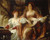 Fine Art Prints The Duet, Dicksee (16X20), two women in Victorian attire, one playing a lute, the other at a table, in a ornate interior setting.