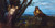 Fine Art Prints Spring Evening, Arnold Böcklin, 16x31.25 inches, depicts a nude woman and a man sitting on rocks near trees and a serene landscape.