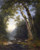Fine Art Prints Asher Brown Durand's Catskills landscape painting, 18x22 inches, depicts serene trees, rocky terrain, and distant mountains under a soft, hazy sky.