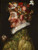 Fine Art Prints Giuseppe Arcimboldo's Spring, 16x21, portrait of man's face composed of flowers and leaves, Renaissance-style illustration with vibrant colors and detailed textures.