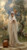 Fine Art Prints The Annunciation by Hacker, 13x24 inch painting depicting a woman in white robe and veil standing beside a clay jug outdoors.