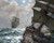 Fine Art Prints Two ships sail through rough seas under a cloudy sky, Nocturne art print by Dawson, 16x20 inches, nautical scene with detailed sailboats.