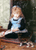Victorian Girl with a Kitten (16X22)