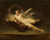 Fine Art Prints Ariel on a Bat's B- ack, Henry Singleton, 20" x 25, woman in white dress riding a bat, mystical scene, dark background.