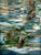 Fine Art Prints Stained glass artwork by Louis Comfort Tiffany, 16x21, featuring colorful fish swimming in wavy blue and green water with orange accents.