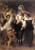 Fine Art Prints Return from Harvest, Bouguereau painting, 16x23 inches, colorful oil artwork depicting rural scene with woman, child on donkey, and villagers dancing, smiling.