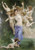 Fine Art Prints The Wasp's Nest, Bouguereau, 20x28.6, cherubs surround woman in purple cloth, serene forest background, classical art print.