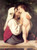 Fine Art Prints Woman kissing nude child holding apple, The Kiss by Bouguereau, 16.5x22 inches, tender moment depicted in classic oil painting style.