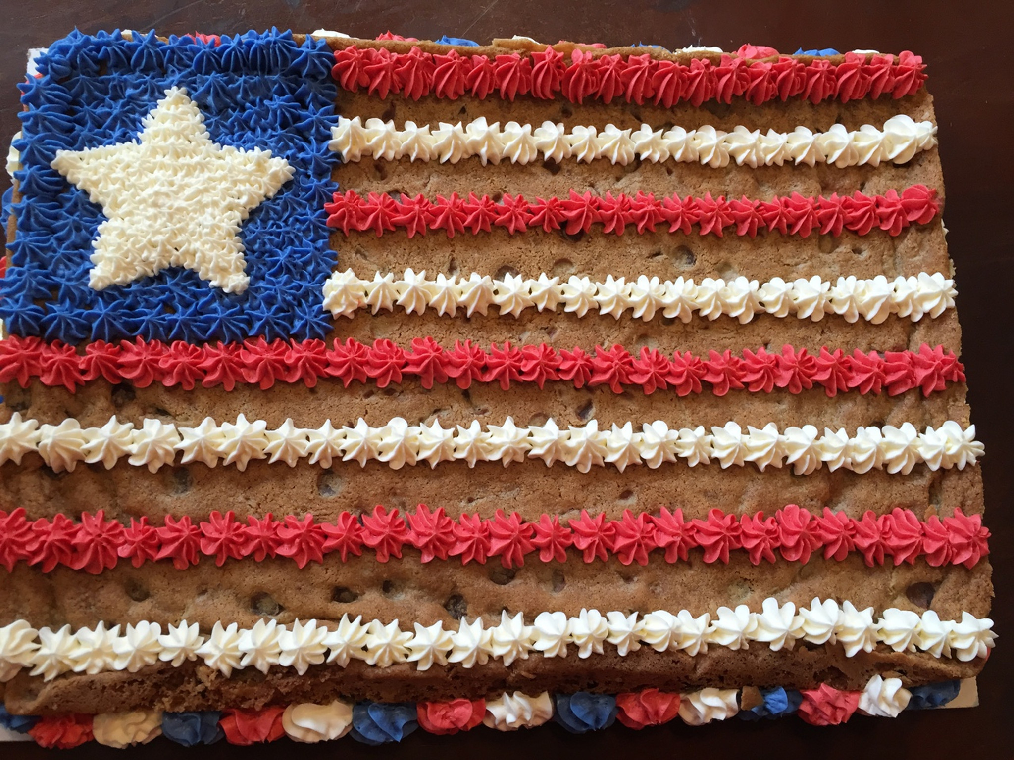USA Flag Chocolate Chip Cookie Cake - Maggie & Molly's Bakery