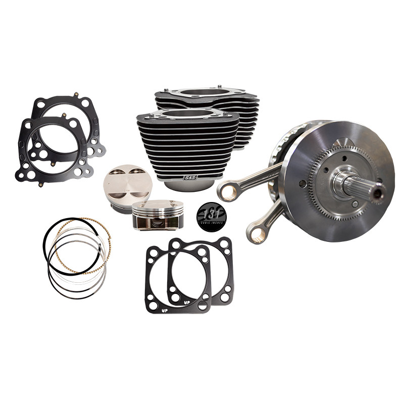 Hot Set Up Kit®, 131", 4-5/8" Stroke, Updated Profile, w/ Cylinders & Pistons, Black Granite w/ Highlight, 2017-up M8