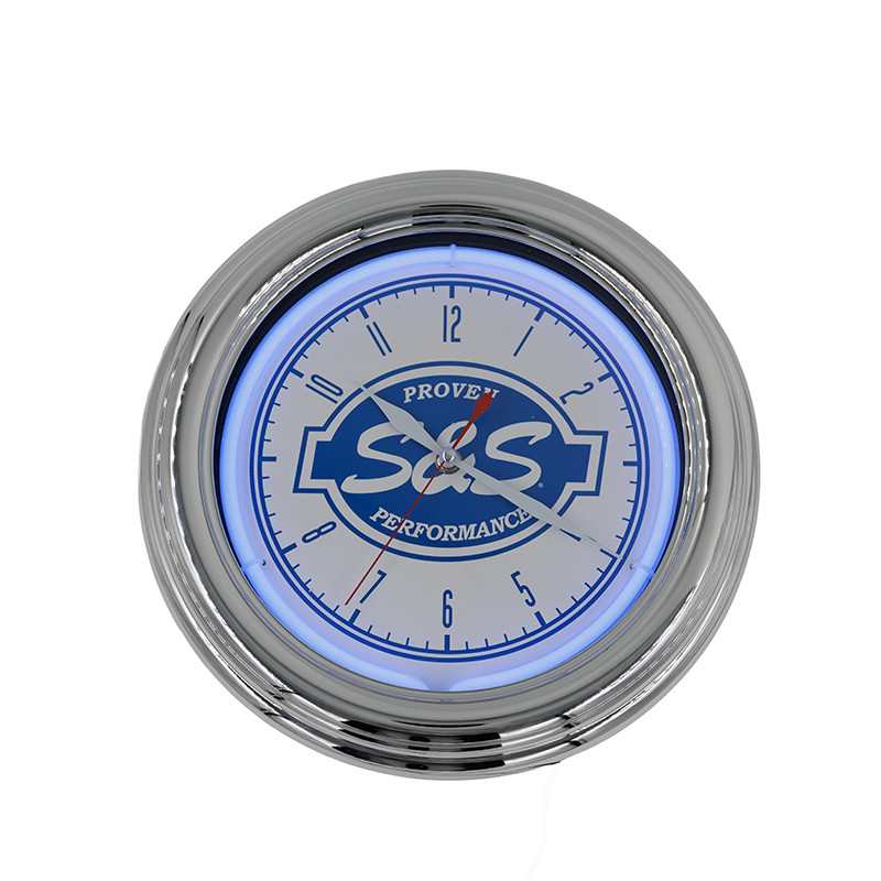 12.5" Silver S&S Logo Neon Clock