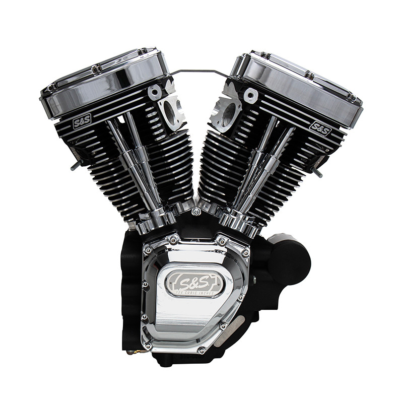 T124 T-Series Long Block Engine for 2007-'16 Touring Models - Wrinkle Black