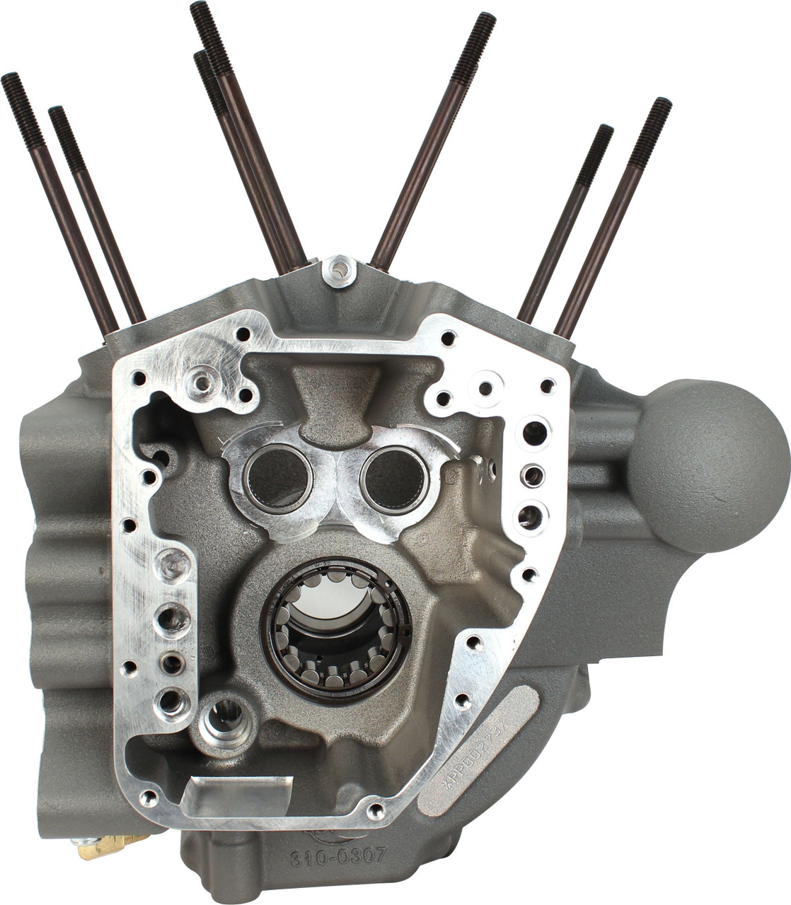 Super Stock® T2 Crankcases for 2007-'16 HD® FL Big Twin Engines for CVO110 Stock Bore, Stock Bolt Pattern - Stone Grey