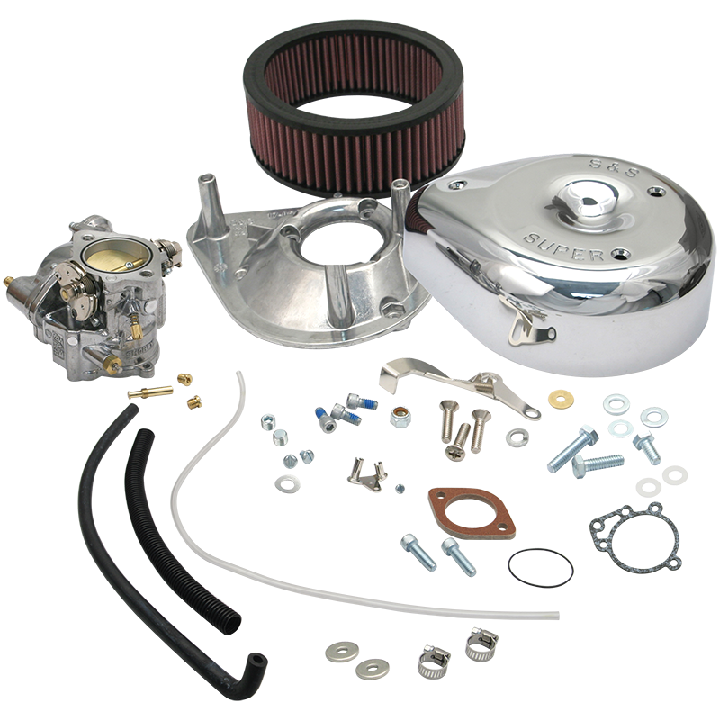 Super E Partial Carburetor Kit for 1936-'84 Big Twin Models, Standard Tanks (no manifold and mounting hardware included)
