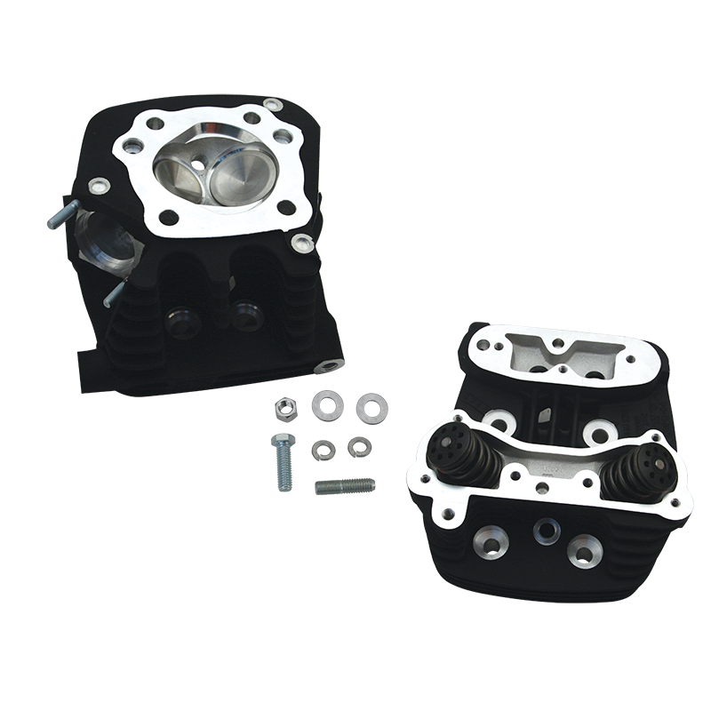 S&S® Super Stock® Cylinder Head Kit For 3-1/2" and 3-5/8" Bore 1991-'03 HD® Sportster Models - Wrinkle Black Powder Coat Finish