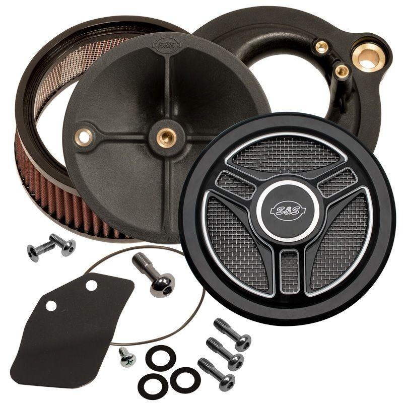 S&S® Stealth Air Cleaner Kit With Tri-Spoke Cover for 2017-Up HD® M8