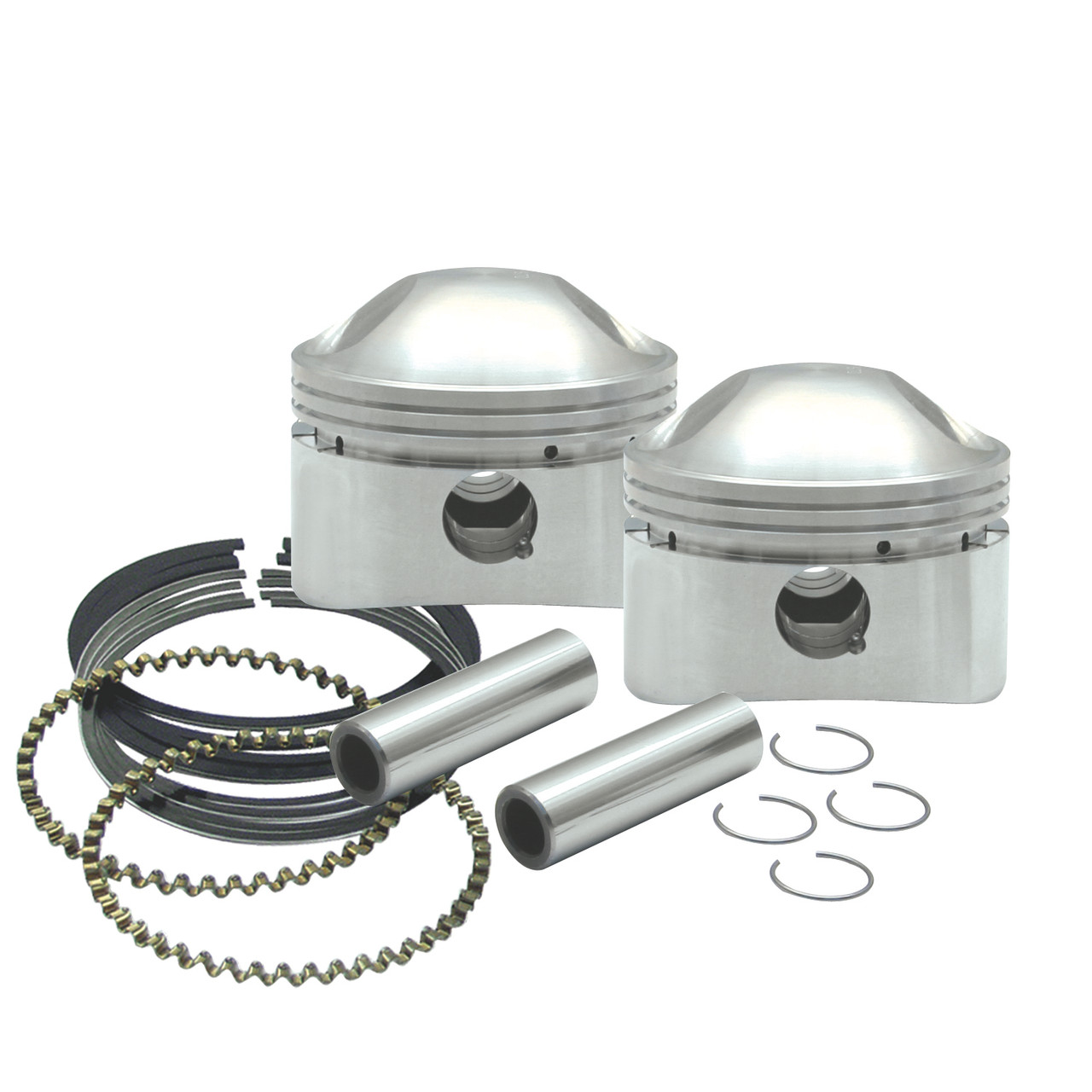 S&S® Low Compression Forged Stock Bore Stoker Pistons For 1936-'84 HD® Big Twins - 3-7/16" Standard Bore
