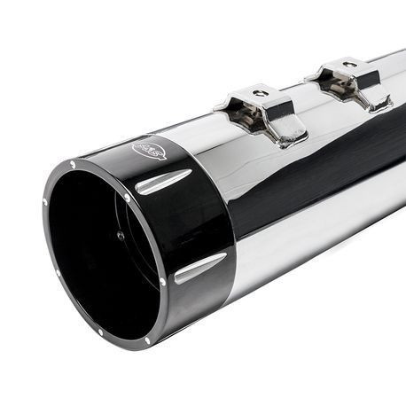 Mk45 EC Slip-Ons for 2017-20 M8 Touring models, Chrome with Highlight Machined Tracer end cap