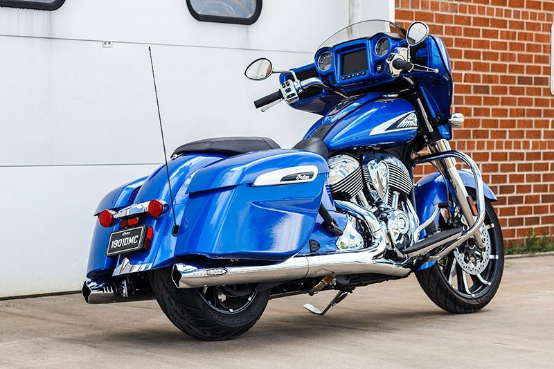 Fishtail Slip-Ons for Indian Touring in Chrome