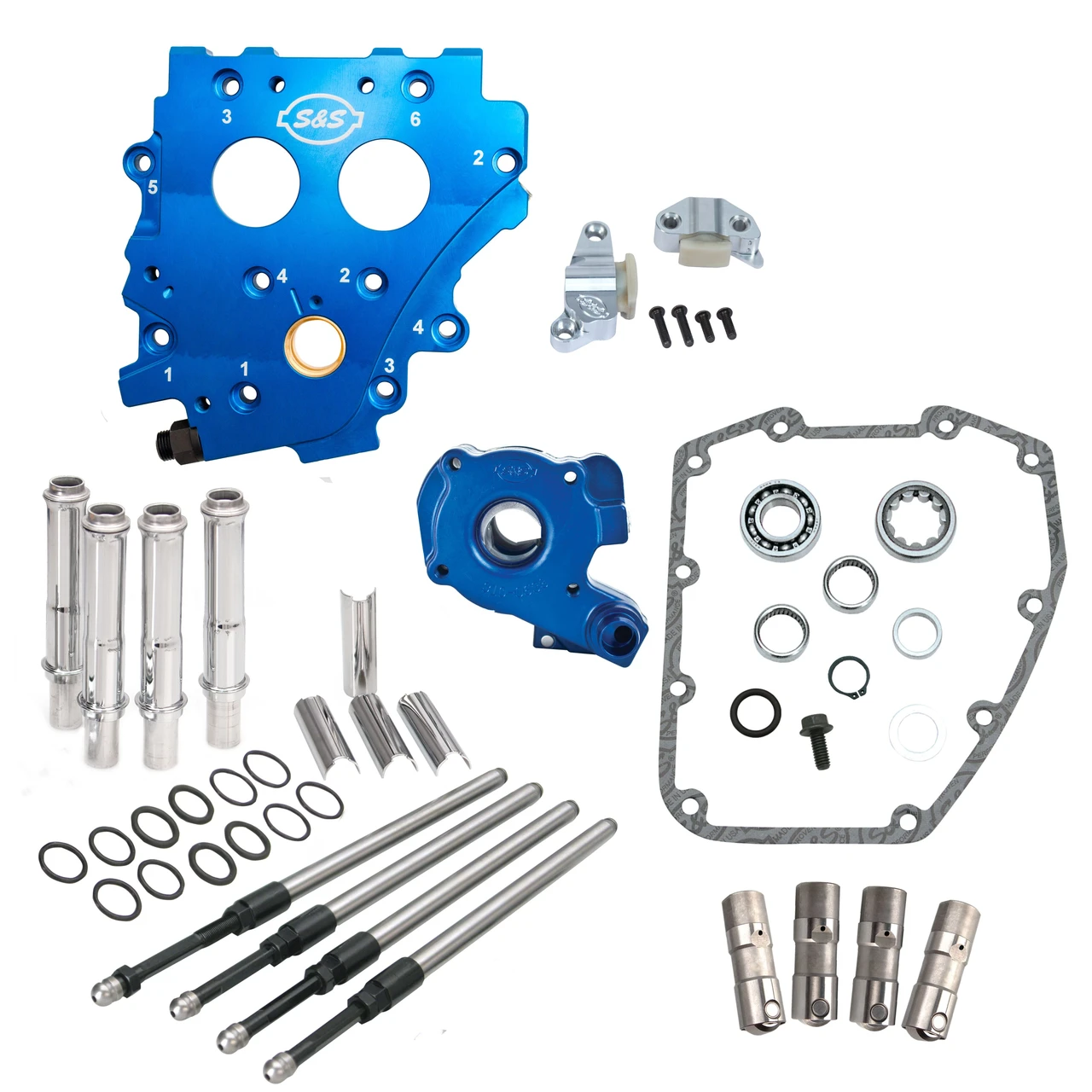 Chain Drive Cam Chest Kit Without Cam, With Chrome Pushrod Tubes, and Chain Tensioner, for 1999-2006 bt except 2006 Dyna®