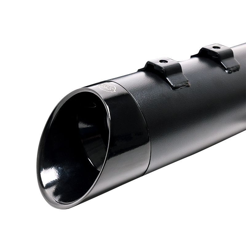 Black Mk45 muffler with Black Cutlass End Cap for 1995-2016 Touring