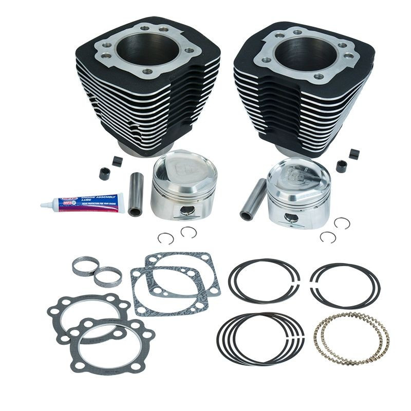 80" 3 1/2" Bore Cylinder and Piston Kit for 1984-'99 HD® Big Twins With Super Stock® Cylinder Heads -Wrinkle Black Finish