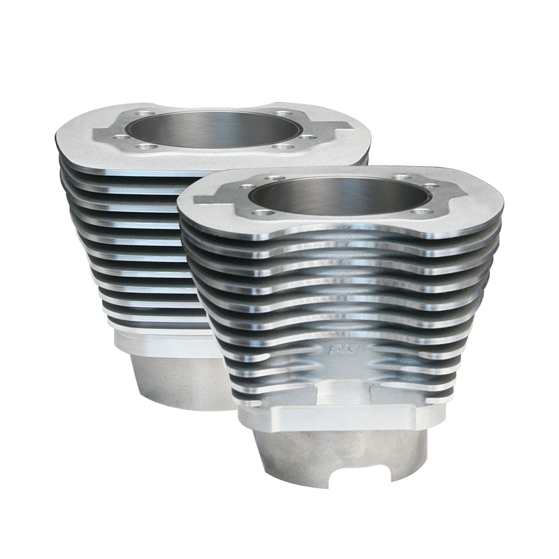 4-1/8" Bore Cylinder Set for 124" and 124" Hot Set Up® Kits for 1999-06 HD® Big Twins, 11 Fin - Silver