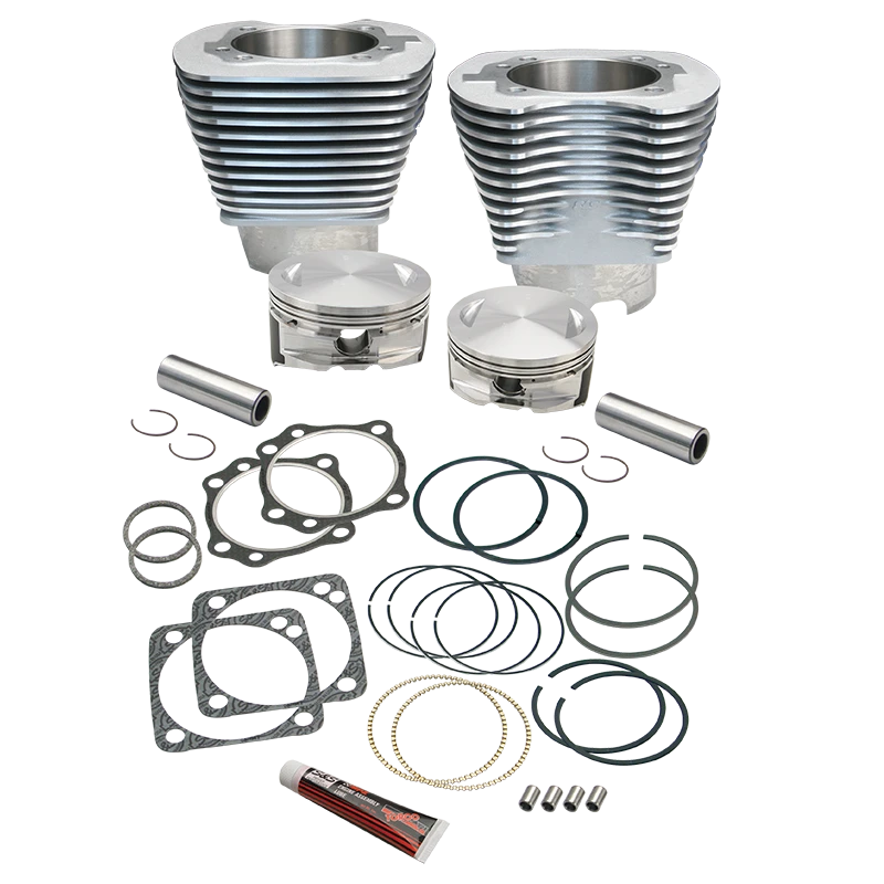 4 1/8" Bore Cylinder & Pistons Kit for S&S V124 Engines For 1984-'99 Big Twins - Natural Aluminum Finish