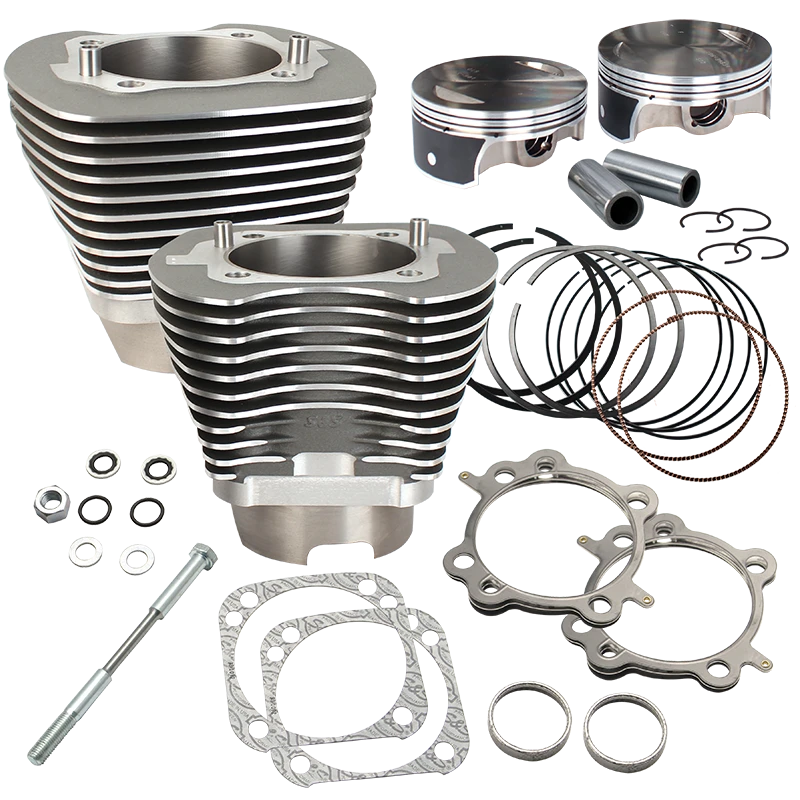 117" Big Bore Cylinder Kit for 2007-'16 Big Twins - Stone Gray Powder Coat Finish