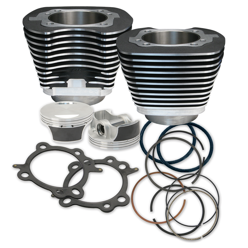 106" Big Bore Cylinder Kit for 2007-'17 HD® Big Twins (except '17 touring) - Wrinkle Black Powder Coat Finish