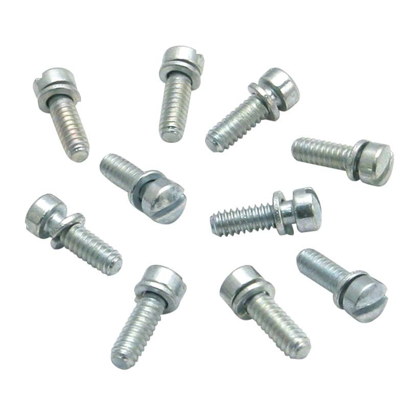 10-24 X 3/4" Zinc-Plated Steel Slotted Screw with Lock Washer (10 pack)