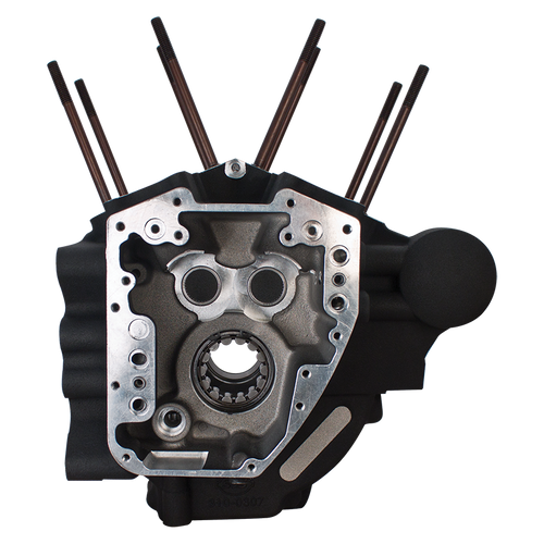 Super Stock® T2 Crankcases for 2007-'16 HD® FL Big Twin Engines with 4-1/8" Bore, Stock Bolt Pattern - Wrinkle Black Super Stock® T2 Crankcases for 2007-'16 HD® FL Big Twin Engines with 4-1/8" Bore, Stock Bolt Pattern - Wrinkle Black