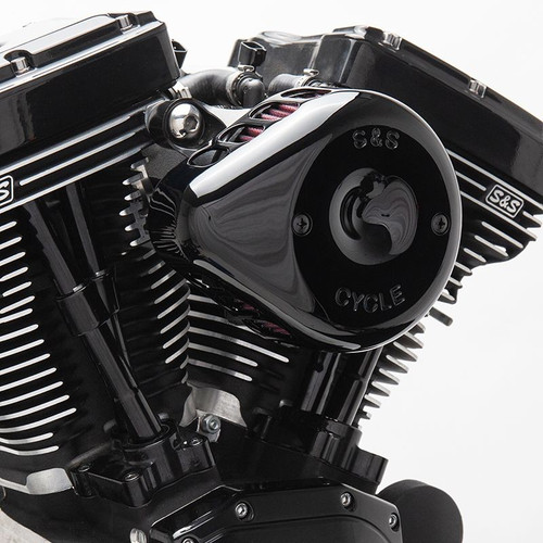 S&S® Gloss Black Mini Teardrop Stealth Air Cleaner Kit for 1991