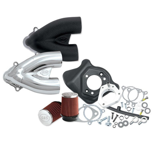 S&S® Single Bore Tuned Induction Kit For 2009-'16 Tri-Glide® and 2011-'16 CVO® models - Chrome or Wrinkle Black S&S® Single Bore Tuned Induction Kit For 2009-'16 Tri-Glide® and 2011-'16 CVO® models - Chrome or Wrinkle Black