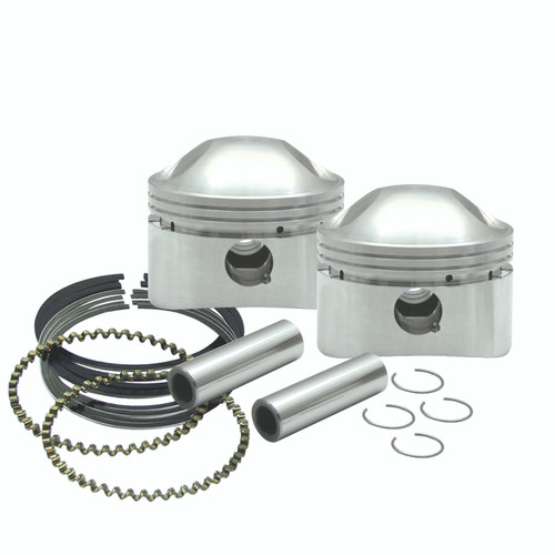 S&S® Low Compression Forged Stock Bore Stoker Pistons For 1936-'84 HD® Big Twins - 3-7/16" +.020"