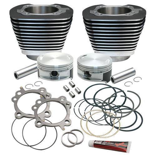 Replacement 3-7/8" Bore Cylinder & Piston Kit For S&S 106" Stroker Kits For 1999-'16 Big Twins. - Wrinkle Black Finish Replacement 3-7/8" Bore Cylinder & Piston Kit For S&S 106" Stroker Kits For 1999-'16 Big Twins. - Wrinkle Black Finish