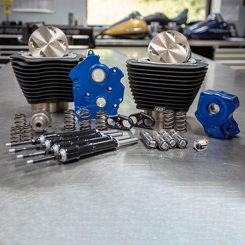 Power Package - 124" CI Oil Cooled, Chain Drive with Non-Highlighted Fins and Black Pushrod tubes for 107" M8 Power Package - 124" CI Oil Cooled, Chain Drive with Non-Highlighted Fins and Black Pushrod tubes for 107" M8