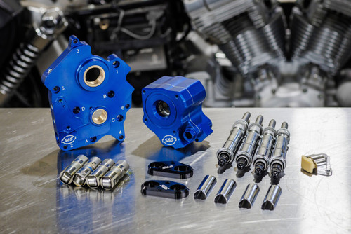 Chain Drive Cam Chest Kit Without Cam, With Chrome Pushrod Tubes, and Chain Tensioner, for Oil Cooled 2017-up M8 Models Chain Drive Cam Chest Kit Without Cam, With Chrome Pushrod Tubes, and Chain Tensioner, for Oil Cooled 2017-up M8 Models