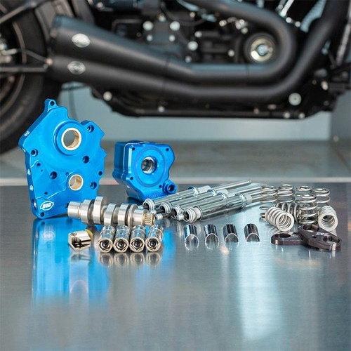 Chain Drive 550C Cam Chest Kit with Chrome Pushrod Tubes for Water Cooled 2017-up M8 Models