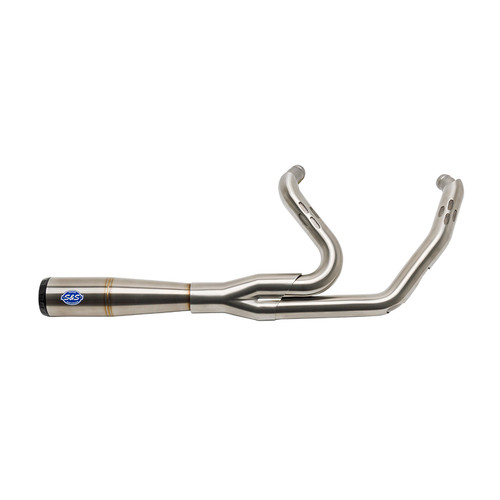 Exhaust System, Complete, 50 State, 2 into 1, Diamondback, Brushed, Stainless Steel, 2017-'24 M8 Touring
