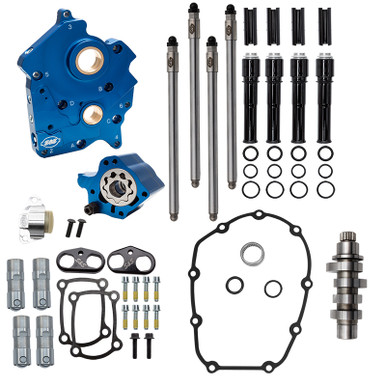 Cam Chest, Kit, Chain Drive, Oil Cooled, Includes Cam Chain Tensioner, w/ Black Pushrod Tubes, HPT542, 2024-up M8