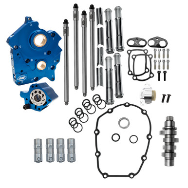 Cam Chest, Kit, Chain Drive, Oil Cooled, Includes Cam Chain Tensioner, w/ Chrome Pushrod Tubes, HPT542, 2024-up M8