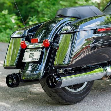 Mk45 TOURING MUFFLER for M8 TOURING MODELS—Chrome with Black