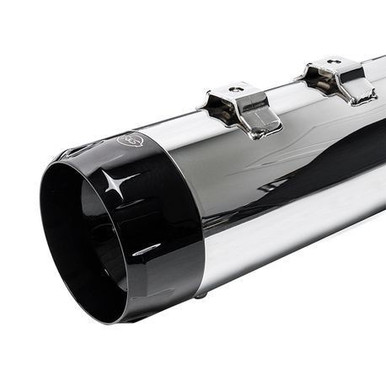 Mk45 EC Slip-Ons for 2017-20 M8 Touring models, Chrome with Highlight Machined Thruster end cap