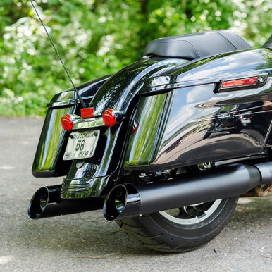 t*g様 OPTSTUFF DOWN MUFFLER BLACK Black Mk45 muffler with Black Cutlass End Cap for M8 Touring