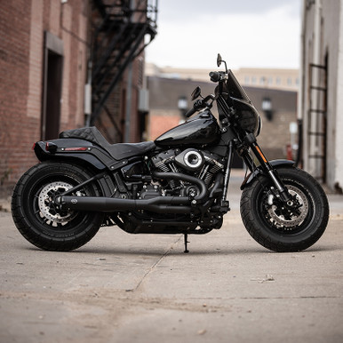 Exhaust System, Kit, 50 State, Super Street, 2 into 1, Black, 2018-'24 M8 Softail®, Standard Chassis