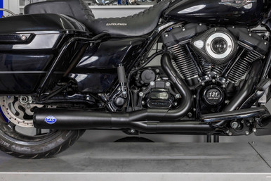 Exhaust System, Complete, 50 State, 2 into 1, Diamondback, Black, 2017-'24 M8 Touring