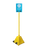 With wheels, yellow post and base With wheels, yellow post and base