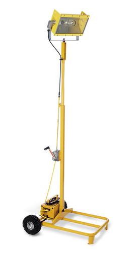 Single Head Portable Light Tower with Mast Crank Winch (1000 Watt)